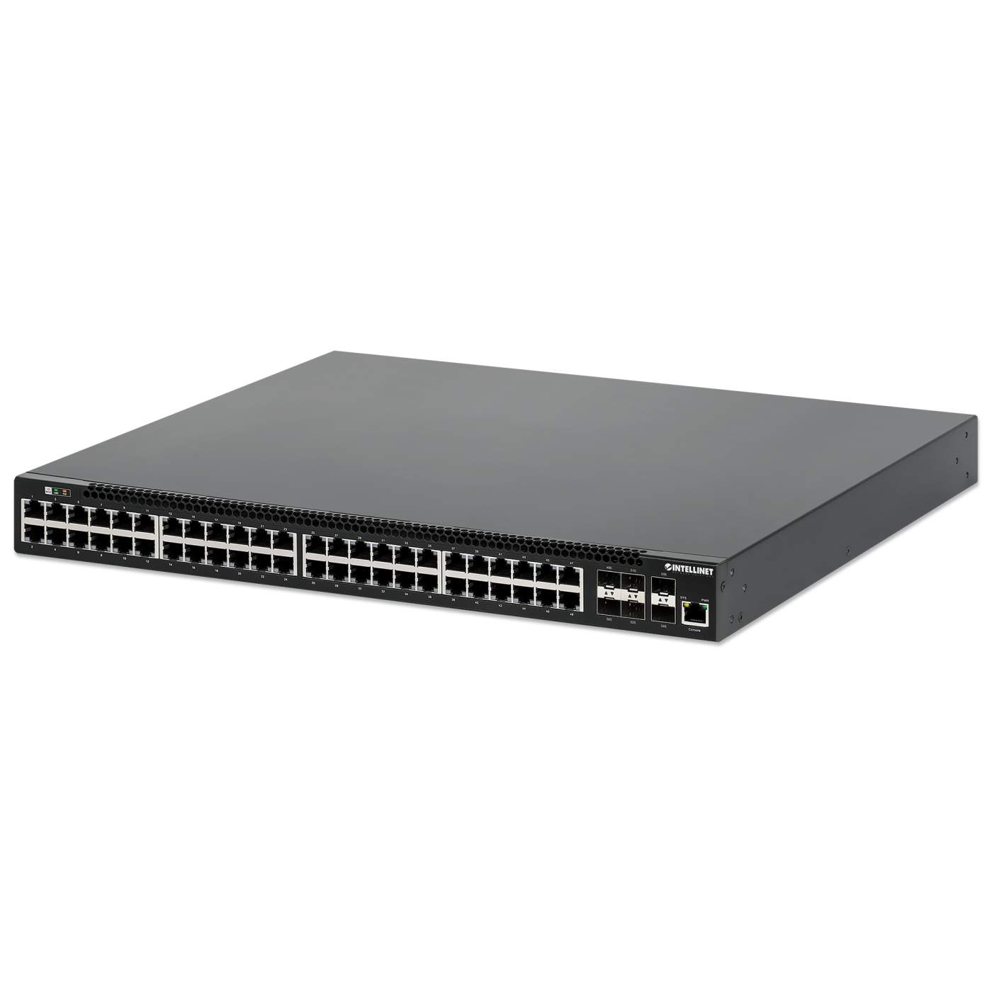 54-Port L3 Fully Managed PoE+ Switch with 48 Gigabit Ethernet Ports and 6  SFP+ Uplinks
