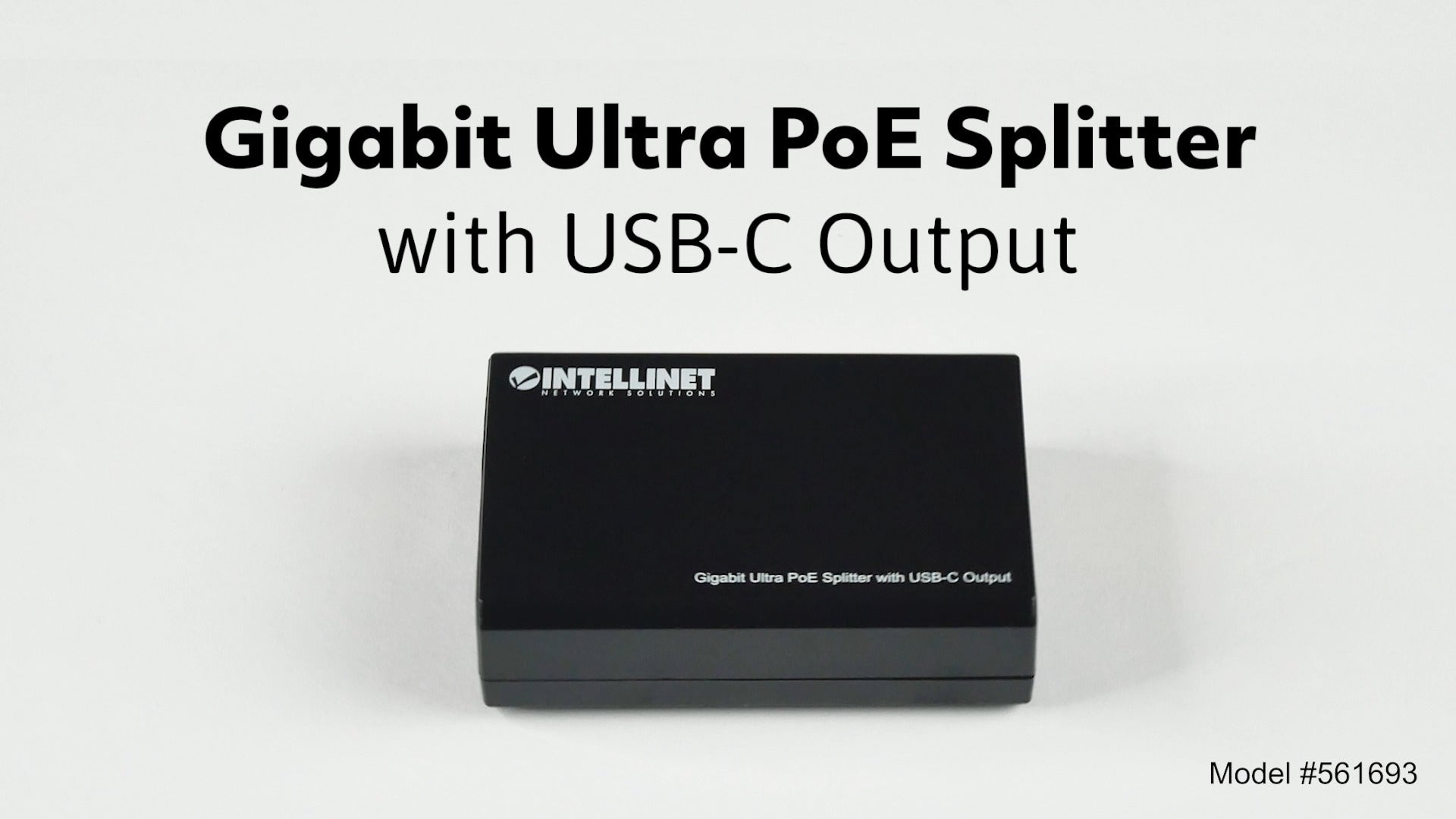 Load video: With this Gigabit Ultra PoE Splitter, you can use your existing PoE network connection to charge a USB-C powered device such as a notebook, Macbook Pro®, UltrabookTM, or tablet.This PoE++ Splitter (4PPoE) separates the Ethernet connection from the power coming through the cable and outputs them into separate ports for USB-C Power Delivery up to 45W and Gigabit Ethernet when connected via a single RJ45 network cable to an IEEE 802.3bt-compliant PoE injector or PoE switch.It provides overload, over-current, and overheat protection for maximum safety, and it is backward compatible with IEEE 802.3at and IEEE 802.3af, allowing the Ultra PoE Splitter to support any PoE connection.