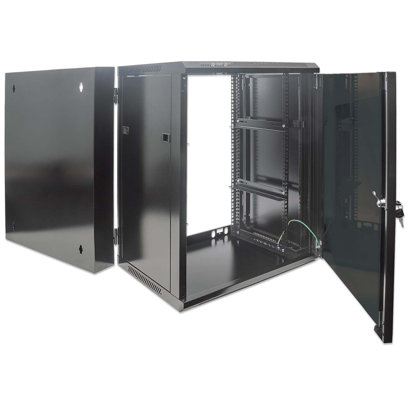 9U 19" Swing Out Wall Mount Network Cabinet, 550 mm (21.7 in.) Depth, Black Image 7
