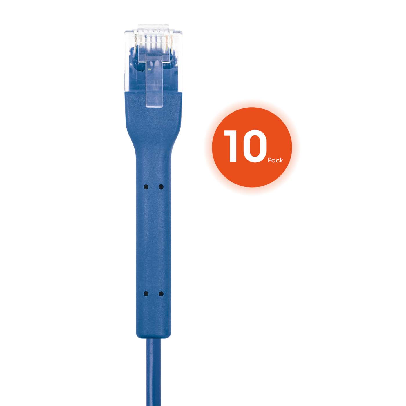 Cat6 U/UTP FlexiBoot Slim Network Patch Cable, 1 ft., Blue, 10-Pack Image 4