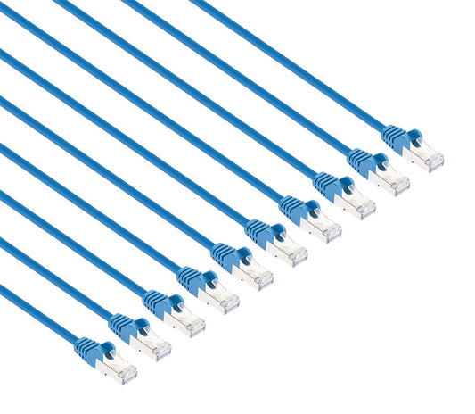 Cat8.1 U/FTP Slim Network Patch Cable, 1.5 ft., Blue, 10-Pack