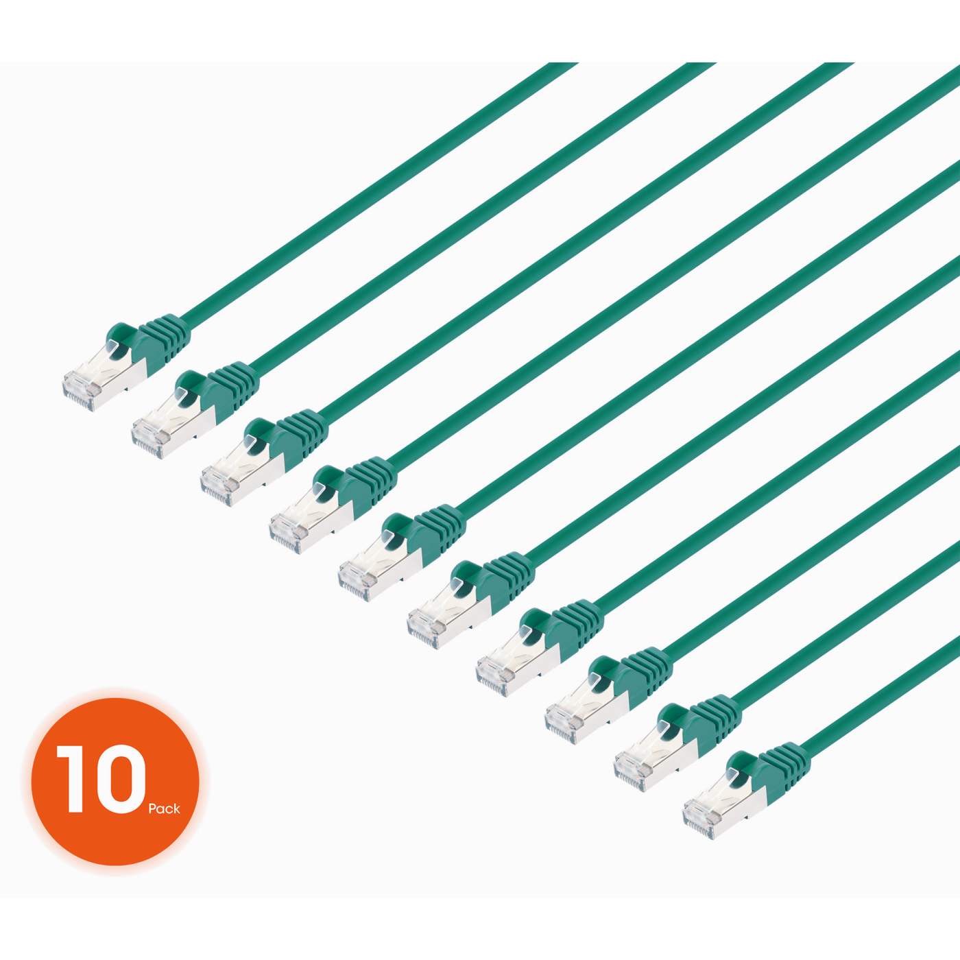 ◆タチカワ◆バーチカル◆W318×H203◆Z-2512BL6◆ Cat8.1 U/FTP Slim Netw. Patch Cable, 5 ft., Green, 10-Pack
