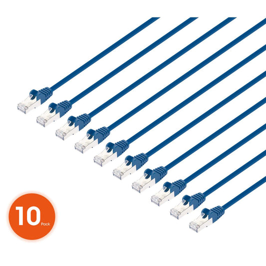 Cat8.1 U/FTP Slim Network Patch Cable, 1.5 ft., Blue, 10-Pack Image 1