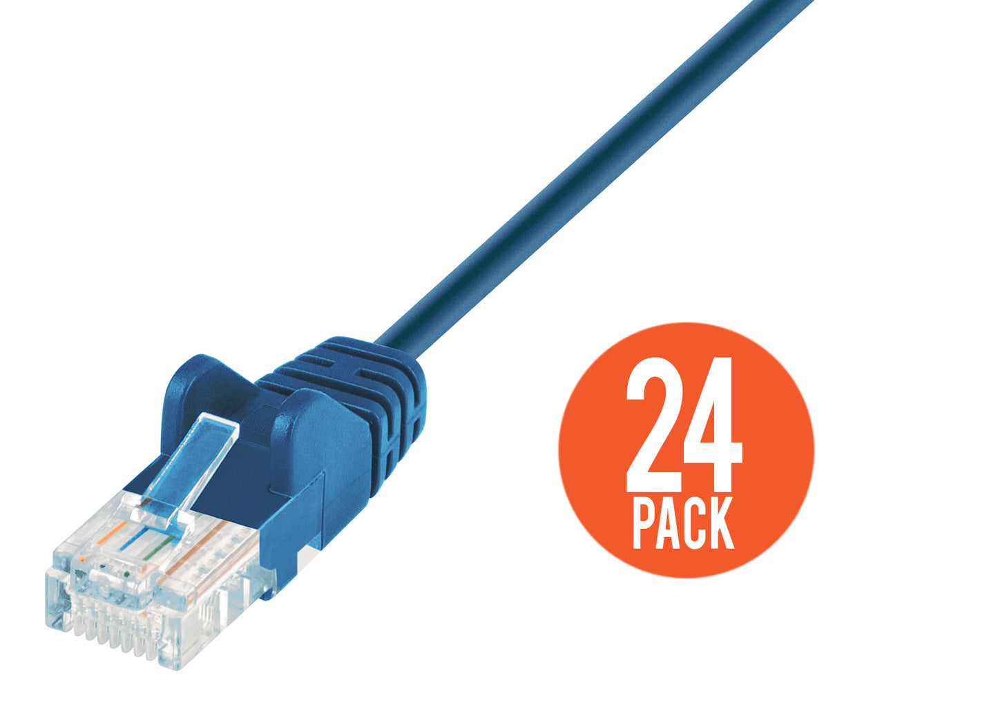 Cat6 U/UTP Slim Network Patch Cable, 0.5 ft., Blue, 24-Pack