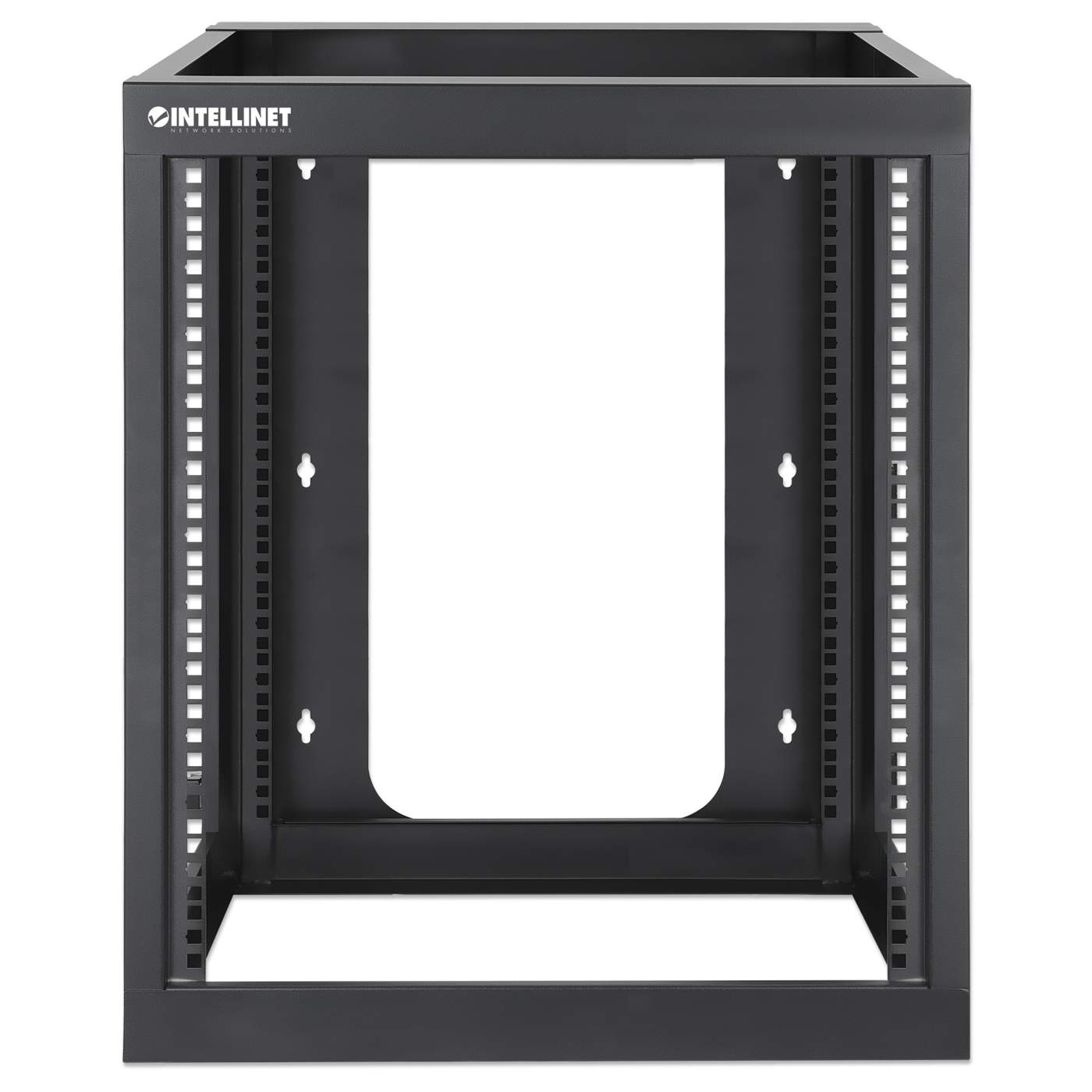 19" Wall Mount 4-Post Open Frame Network Rack, 12U Image 3
