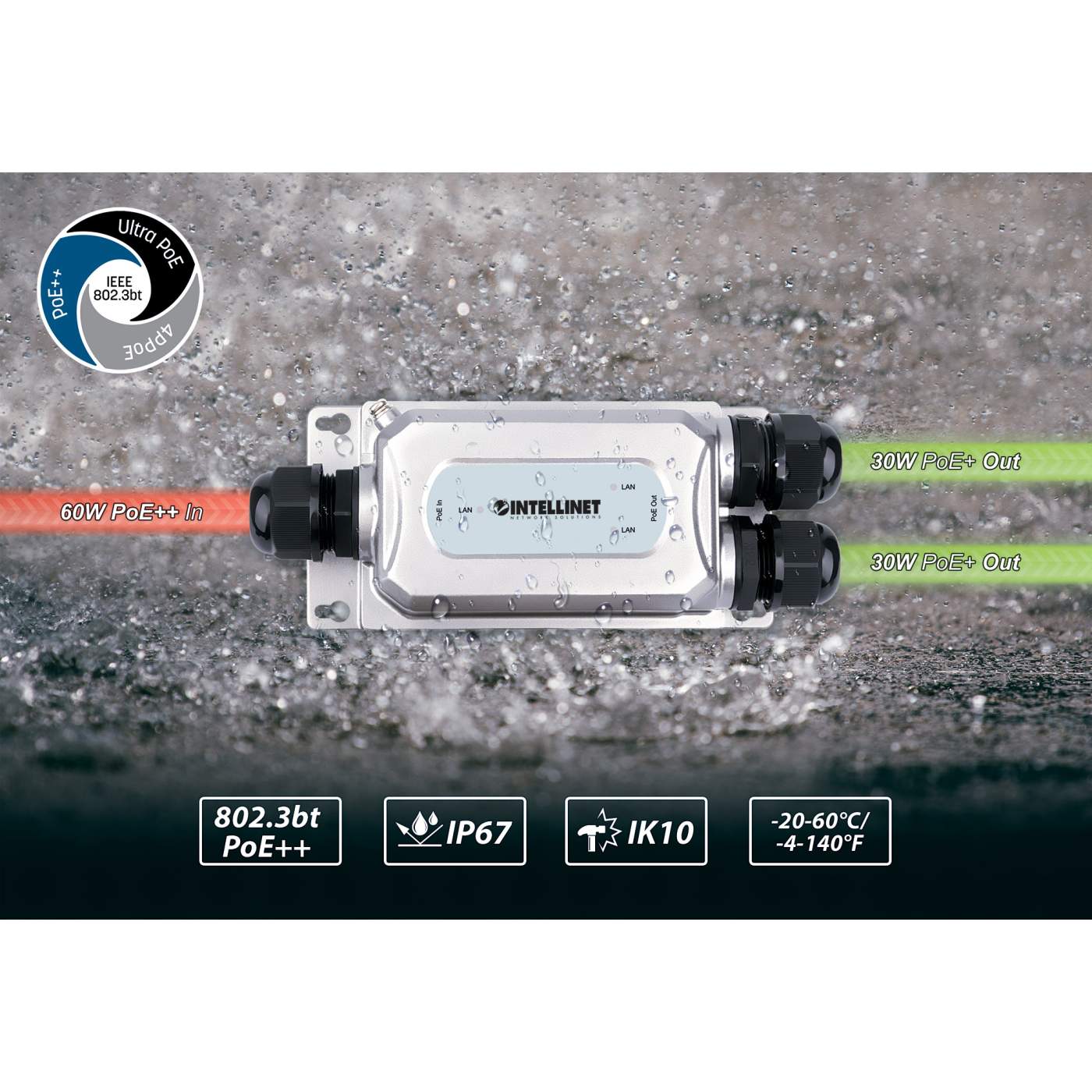 2-Port Outdoor Vandalproof Gigabit PoE++ Extender Image 9