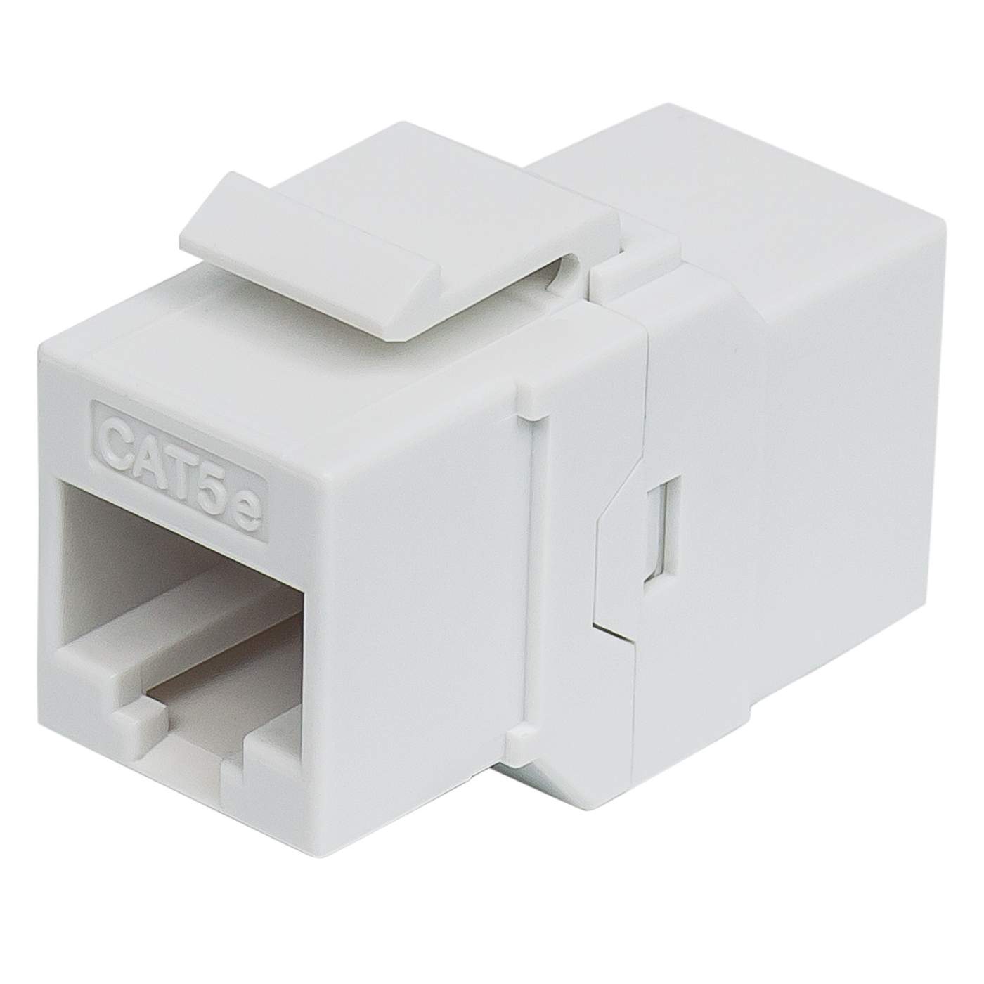 Keystone connector 8p8c, unshielded, cat. 5e, 90°, white