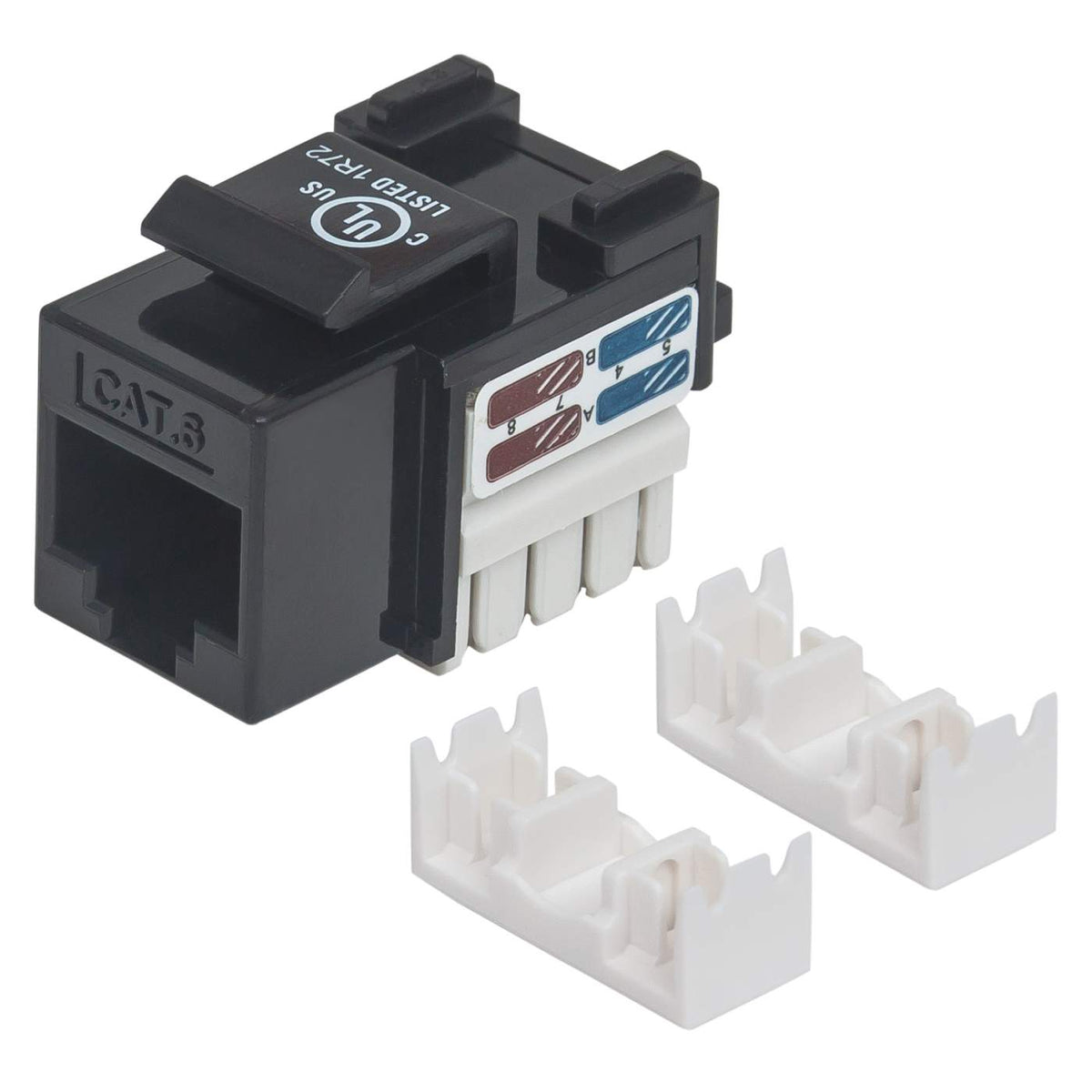 Cat6 Punch-Down Keystone Jack, Black 210720