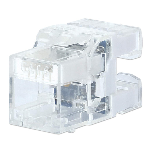 Cat6 Punch-Down Keystone Jack with LED, Transparent, 25-Pack Image 1