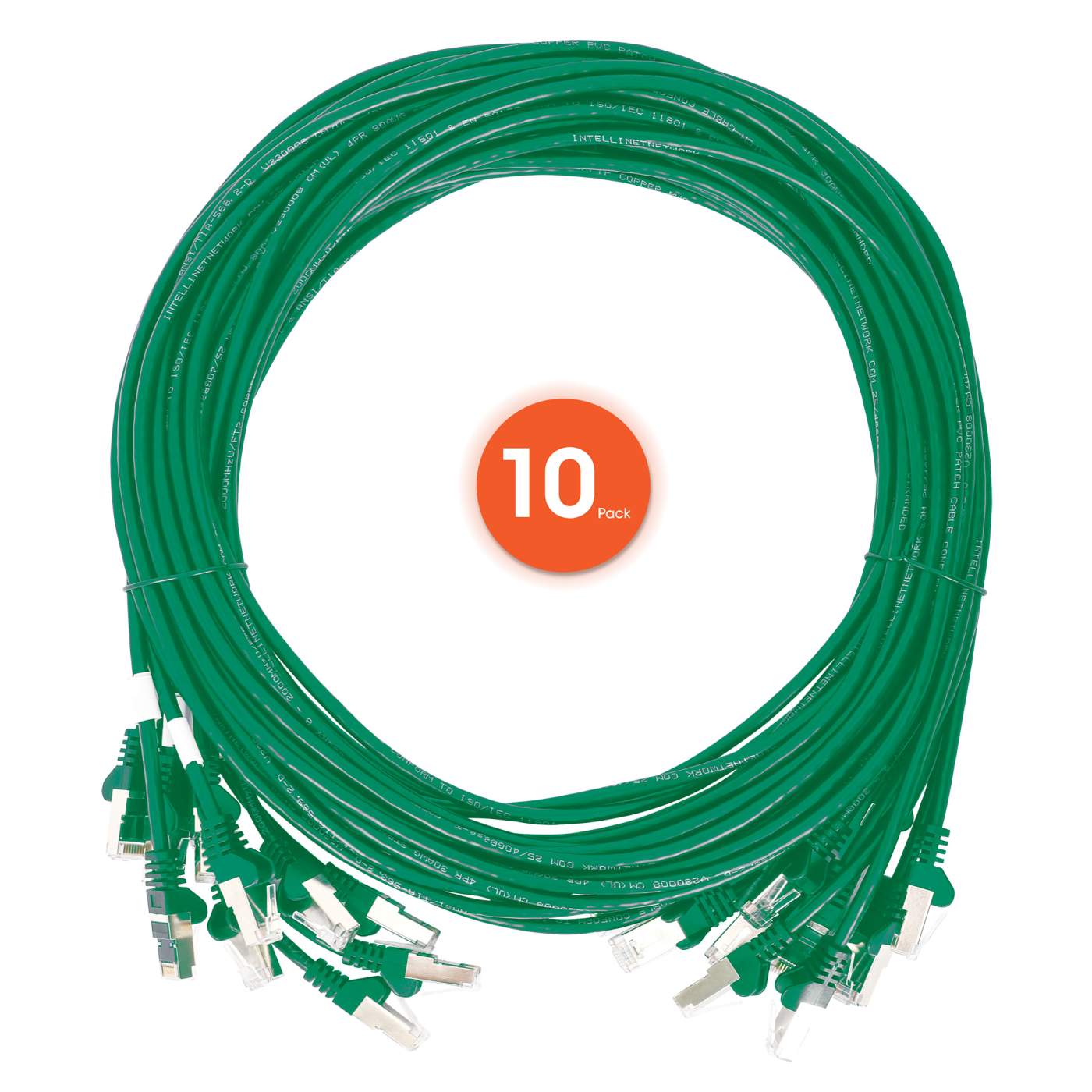 Cat6 U/UTP Slim Network Patch Cable, 1.5 ft., Green, 10-Pack Image 7