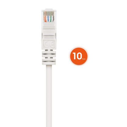 Cat6 U/UTP Slim Network Patch Cable, 1.5 ft., White, 10-Pack Image 4