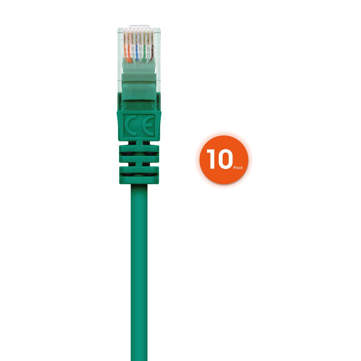 Cat6 U/UTP Slim Network Patch Cable, 3 ft., Green, 10-Pack Image 4
