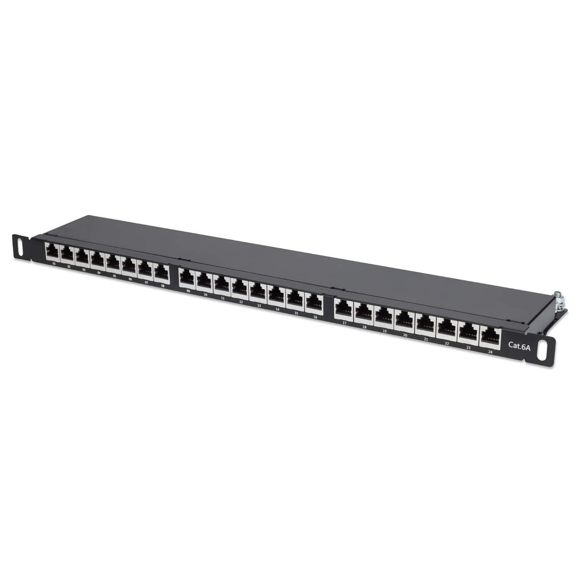 Patch Panel Mini 12 Port Cat6A with Inline Keystone 10G Support, Coupler  Patch Panel STP Shielded 10-Inch with Removable Back Bar, 1U Network Patch