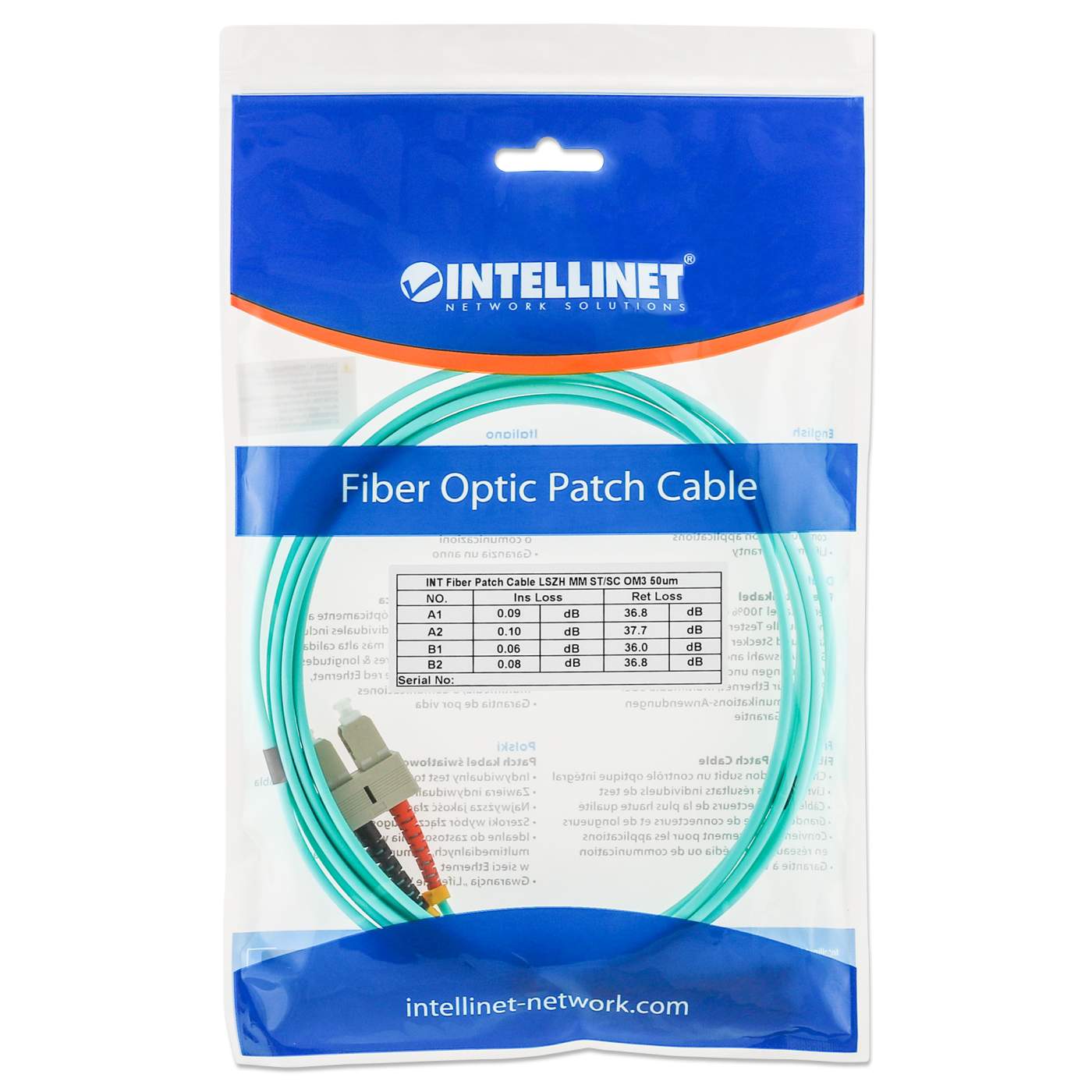 Fiber Optic Patch Cable, Duplex, Multimode Packaging Image 2