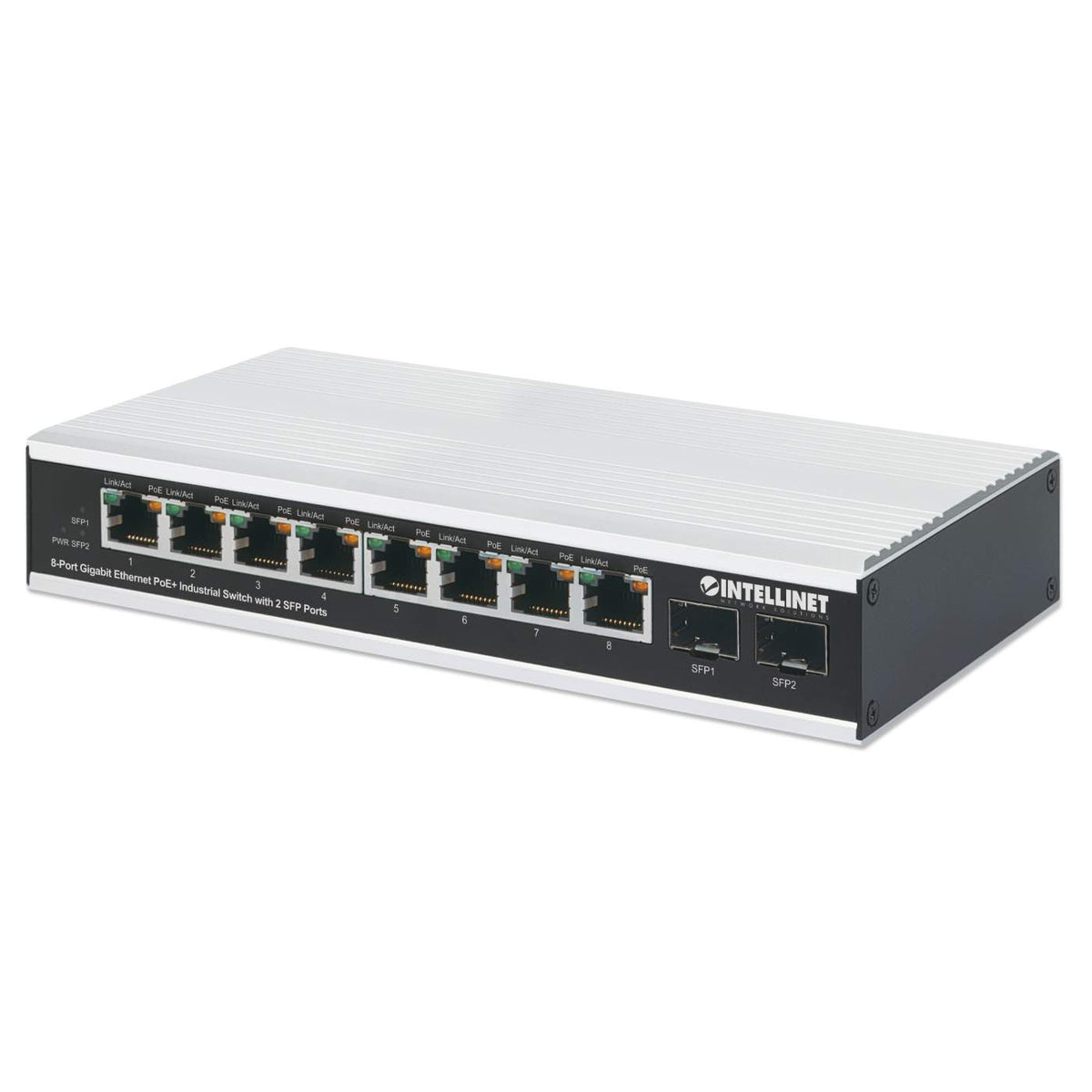 8 Port Industrial Gigabit PoE+ Switch - Ethernet Switches