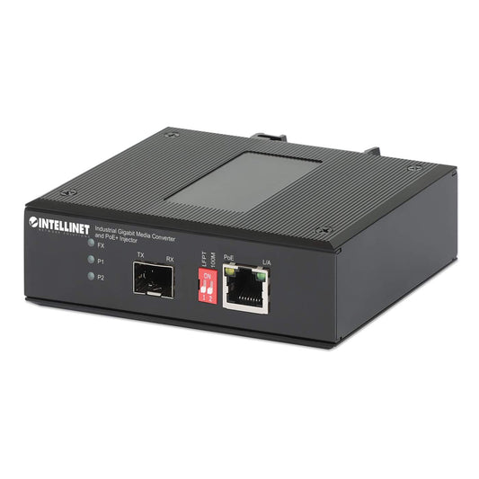 Industrial Gigabit Media Converter and PoE+ Injector Image 1