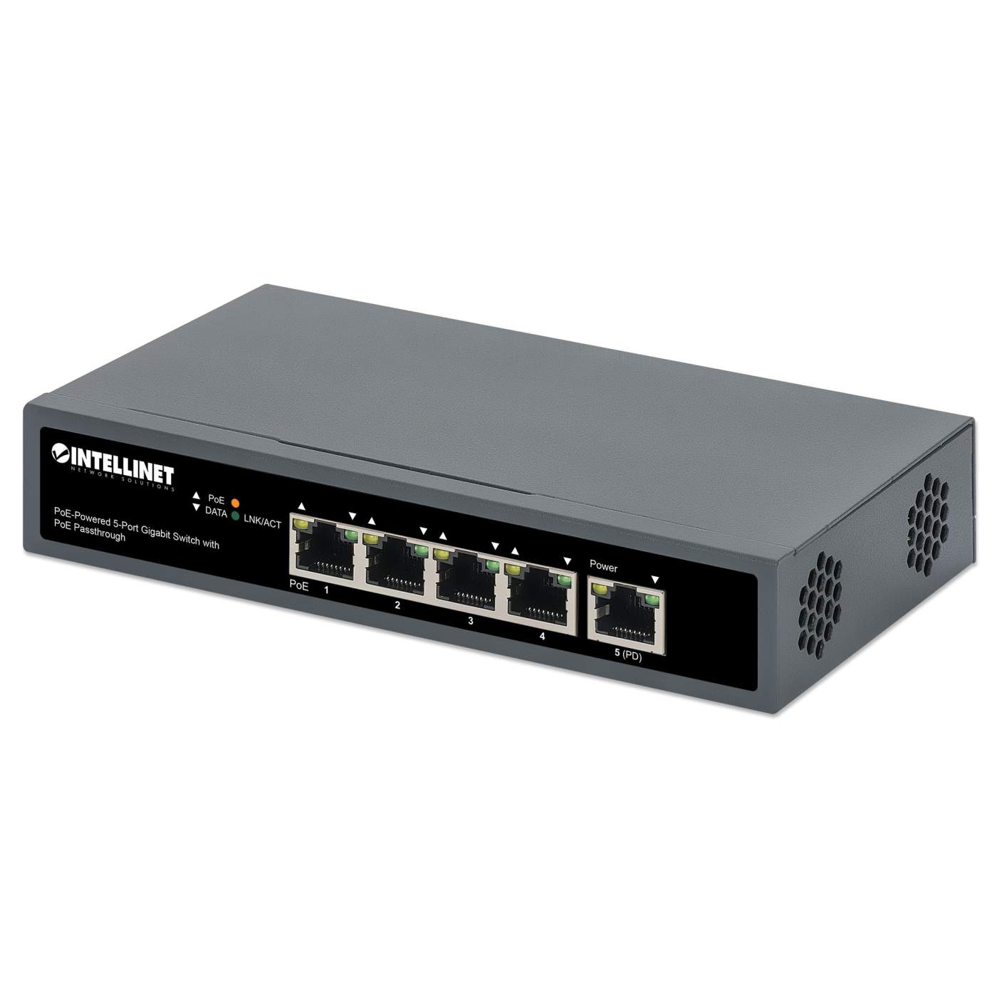 PoE-Powered 5-Port Gigabit Switch with PoE Passthrough