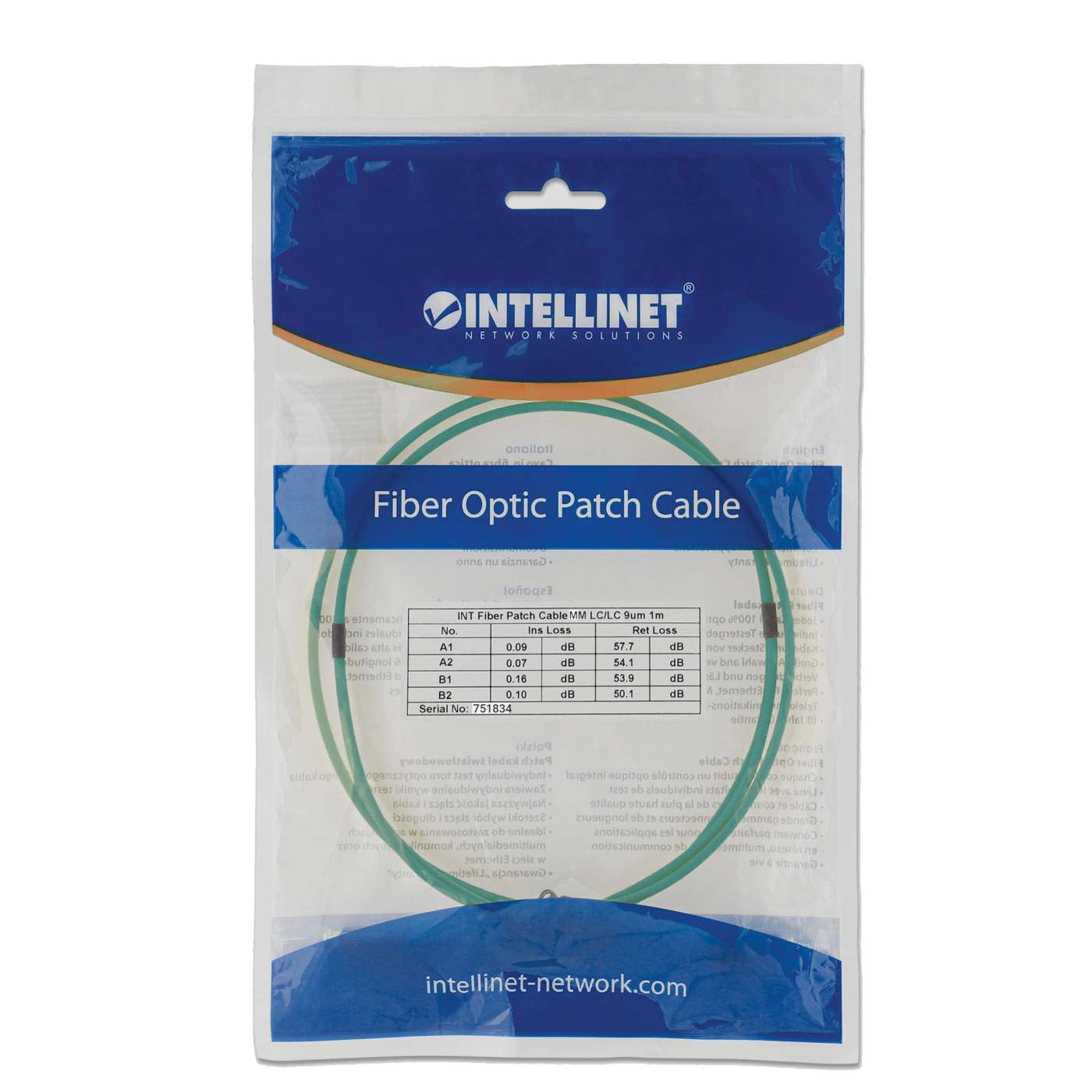 10 m LC to LC UPC Fiber Cable, 2 mm, Duplex, OFNR, OM4 MM, Aqua