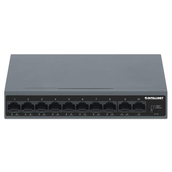 10-Port PoE+ Switch w/ 8 FE Ports & 2 FE Uplinks