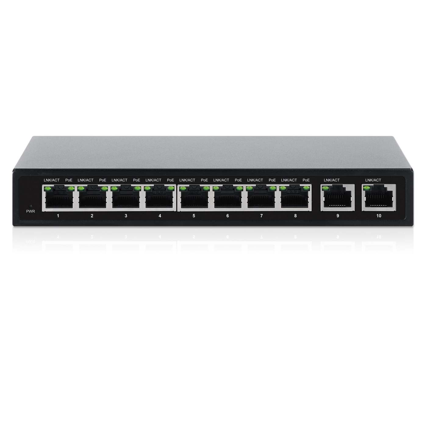 10-Port PoE+ Switch with 8 Gigabit Ethernet Ports and 2 RJ45 Gigabit Uplink Ports Image 6