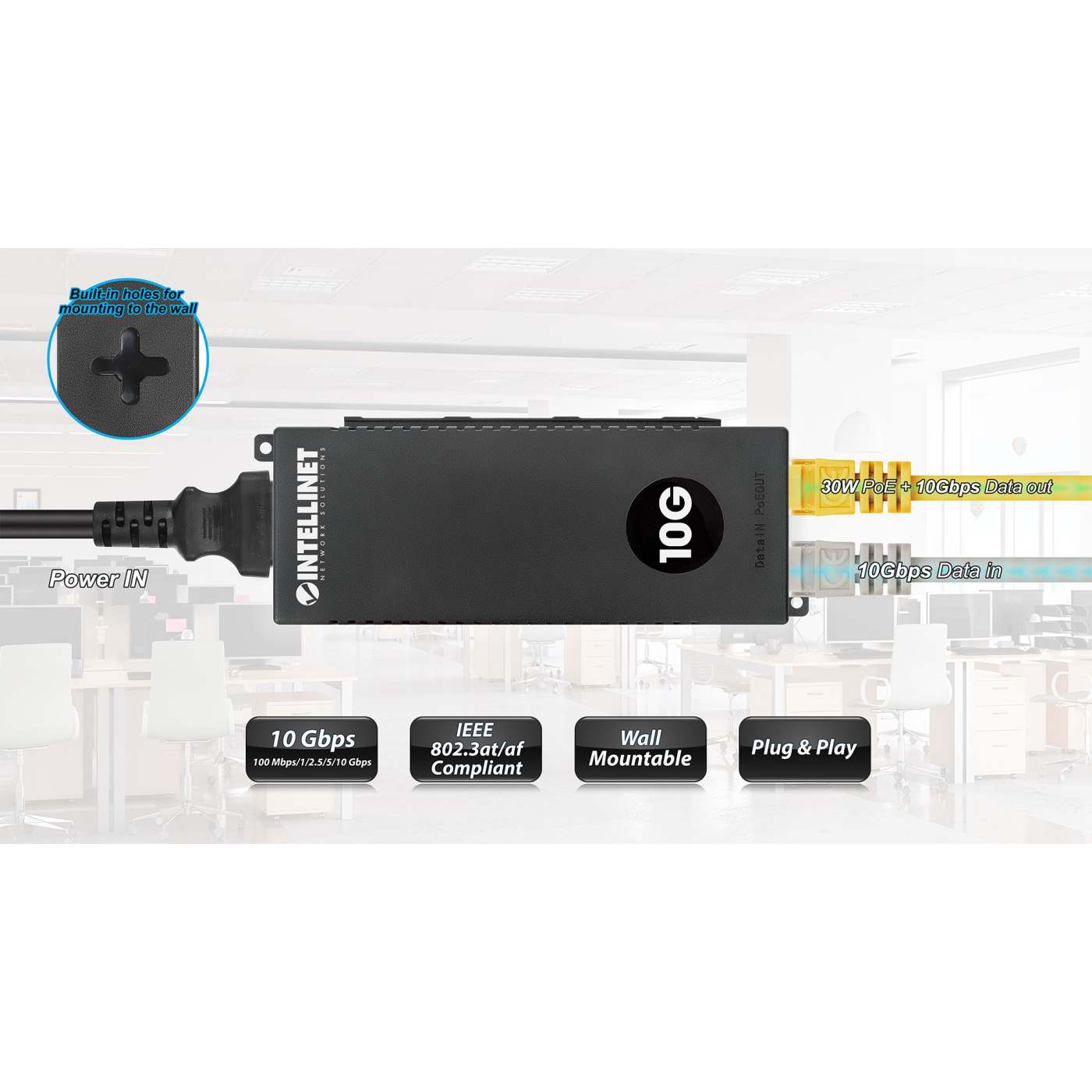 10G High-Power PoE+ Injector Image 8