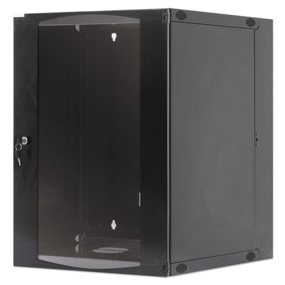 15U 19" Swing Out Wall Mount Network Cabinet, 600 mm (23.6 in.) Depth, Black Image 1