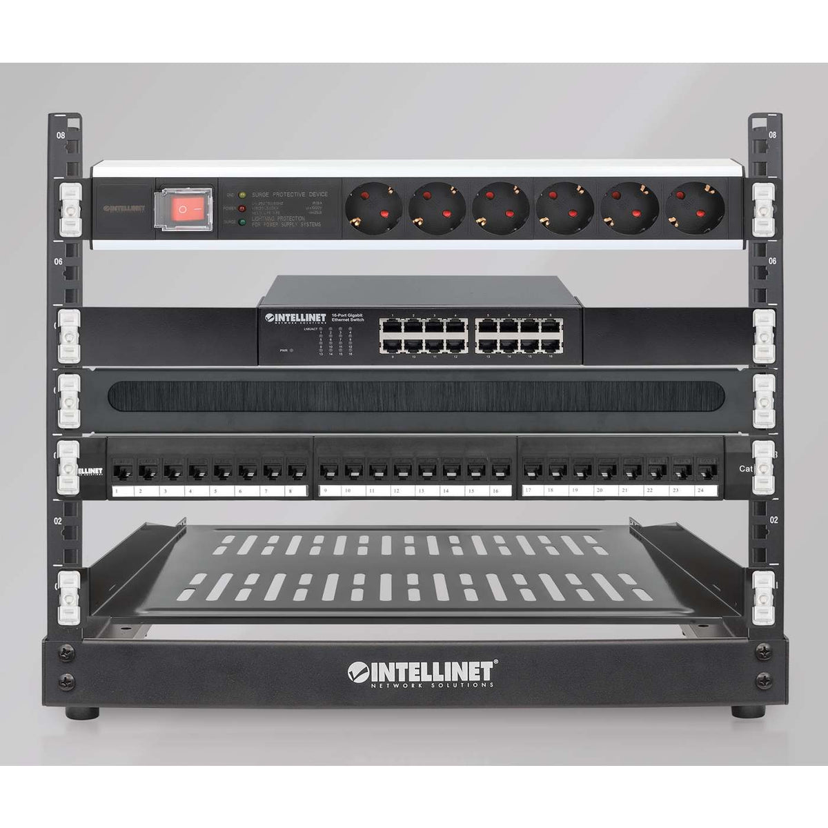 19" Cable Entry Panel, 1U, Black Image 7