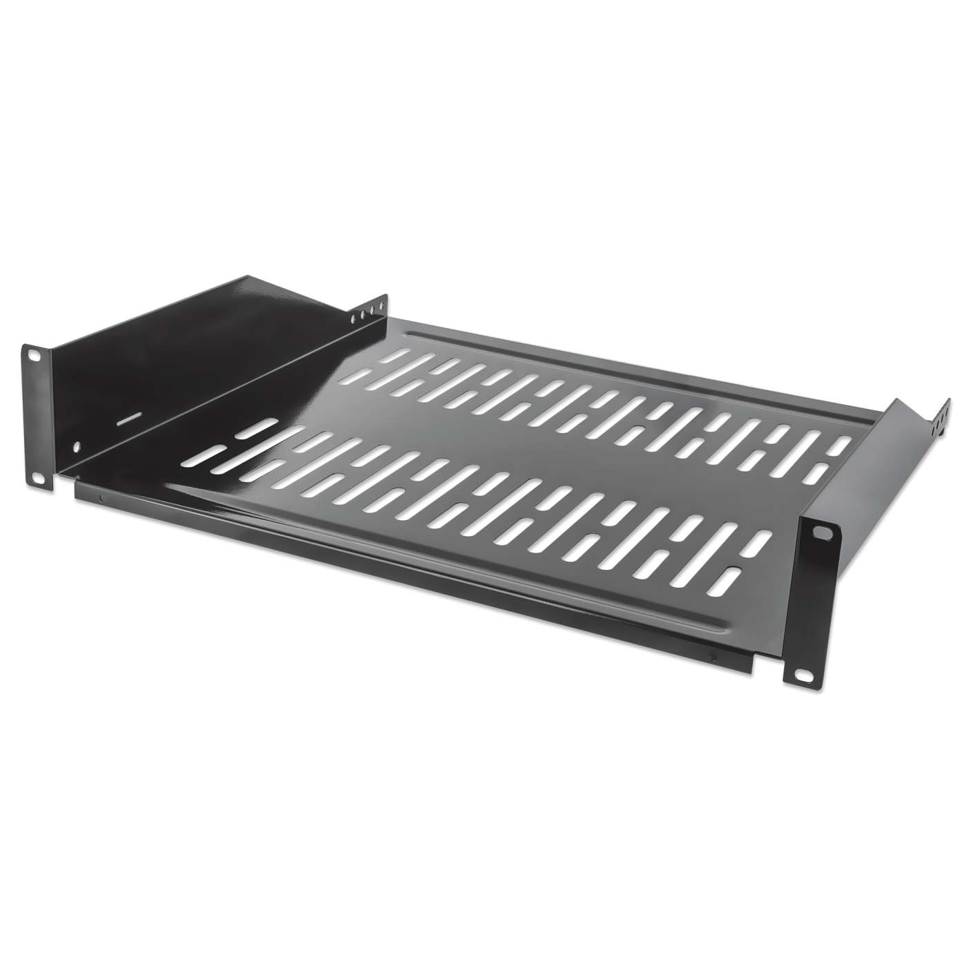 19" Cantilever Shelf, 2U, 400 mm (15.8 in.) Depth, Black Image 1