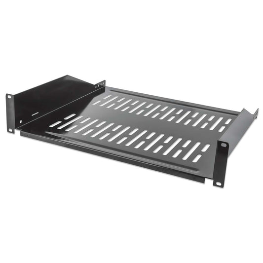 19" Cantilever Shelf, 2U, 400 mm (15.8 in.) Depth, Black Image 1