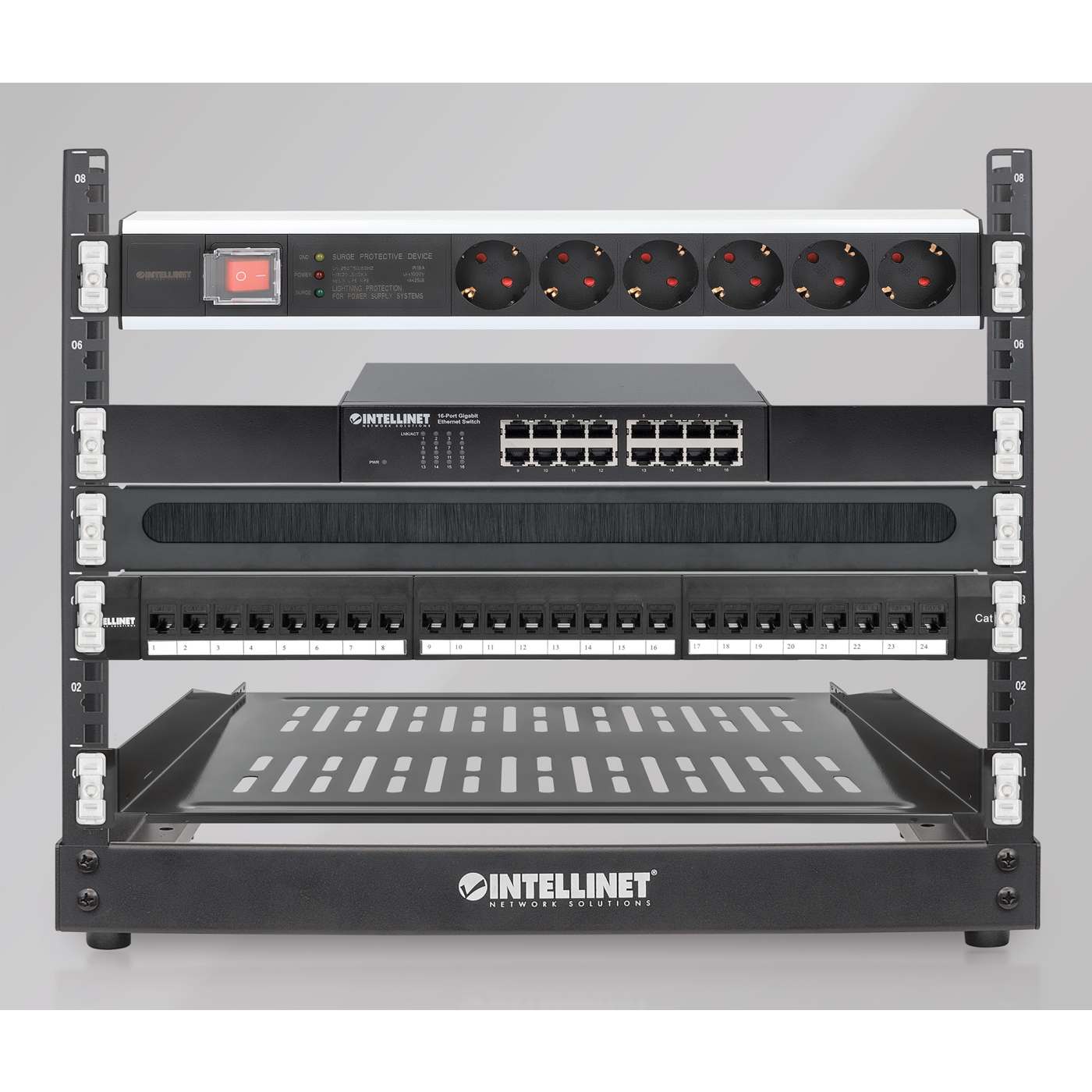 19" Cantilever Shelf, 2U, 400 mm (15.8 in.) Depth, Black Image 7