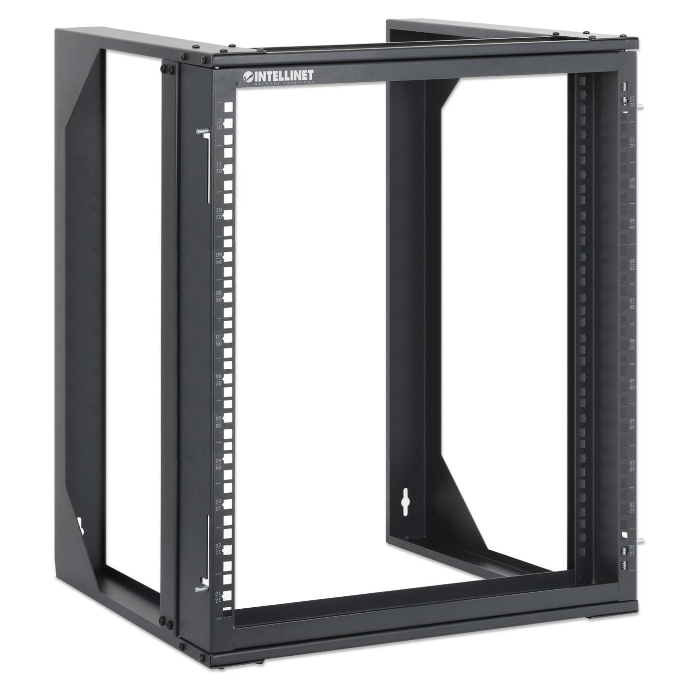 19" Wall Mount 2-Post Open Frame Network Rack, 12U Image 2