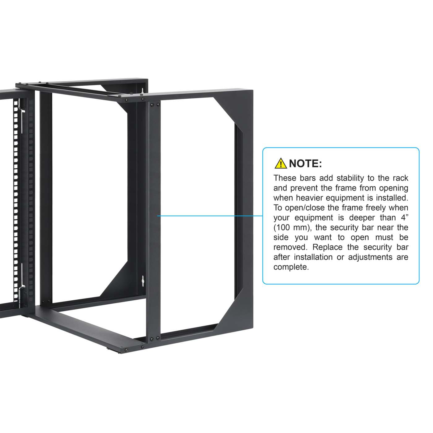 19" Wall Mount 2-Post Open Frame Network Rack, 12U Image 8