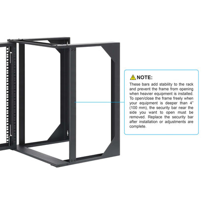 19" Wall Mount 2-Post Open Frame Network Rack, 12U Image 8