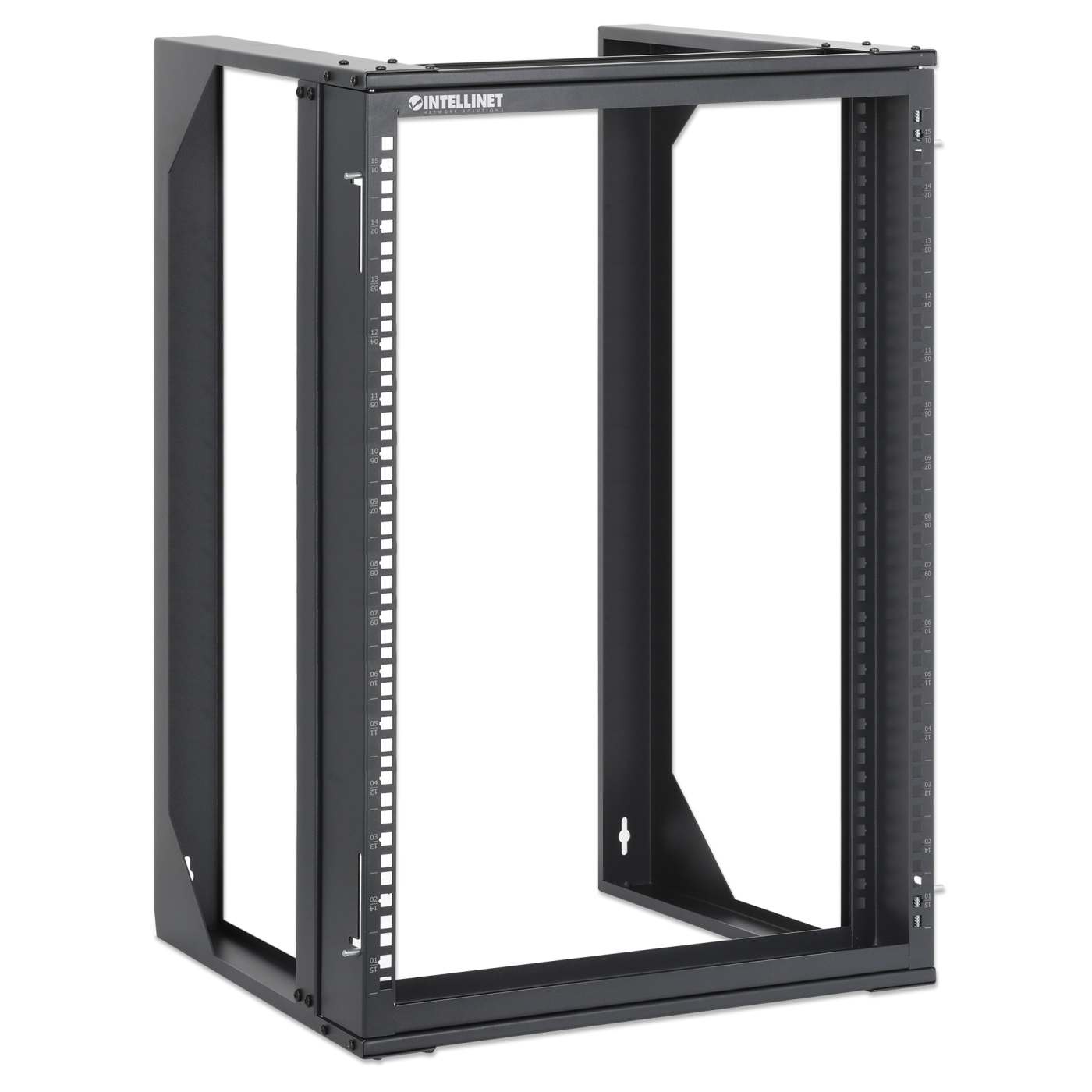 19" Wall Mount 2-Post Open Frame Network Rack, 15U Image 2