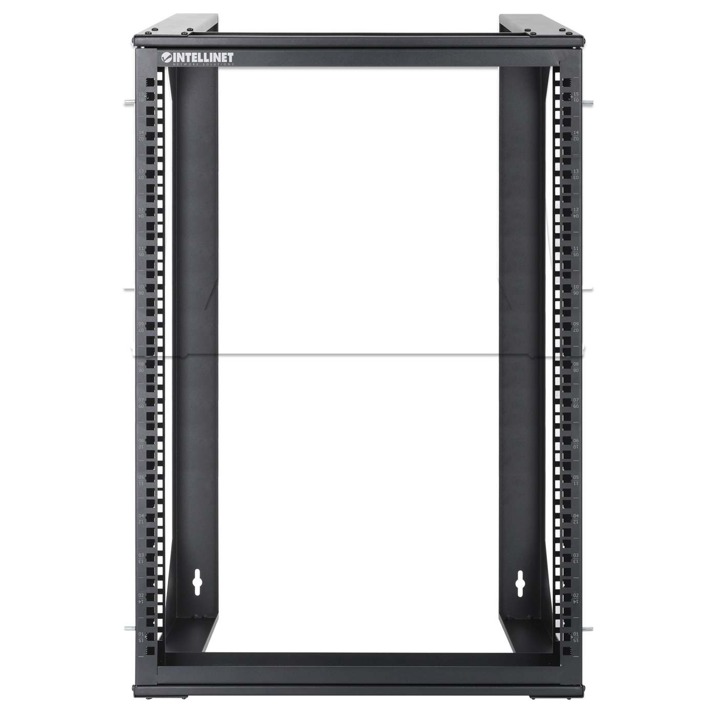 19" Wall Mount 2-Post Open Frame Network Rack, 15U Image 3