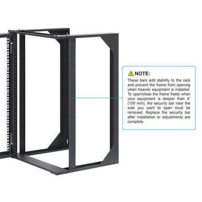 19" Wall Mount 2-Post Open Frame Network Rack, 15U Image 8