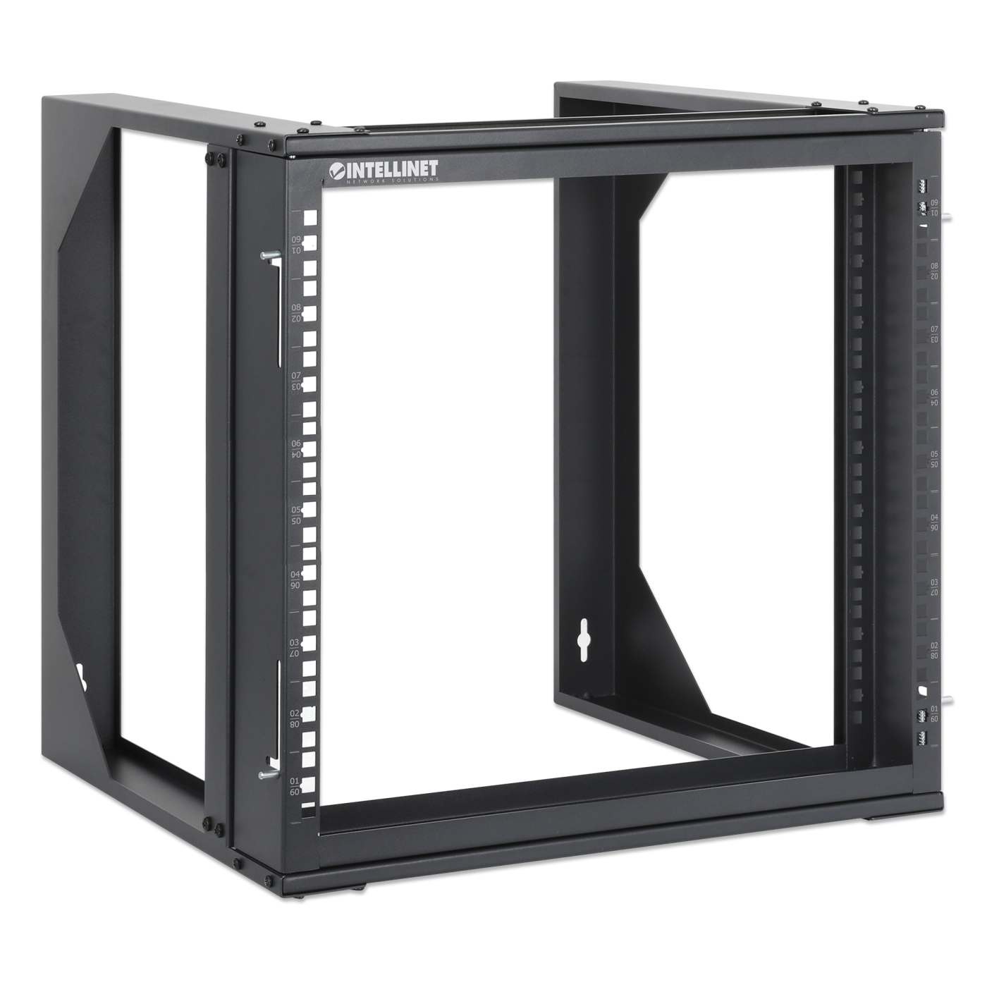 19" Wall Mount 2-Post Open Frame Network Rack, 9U Image 2
