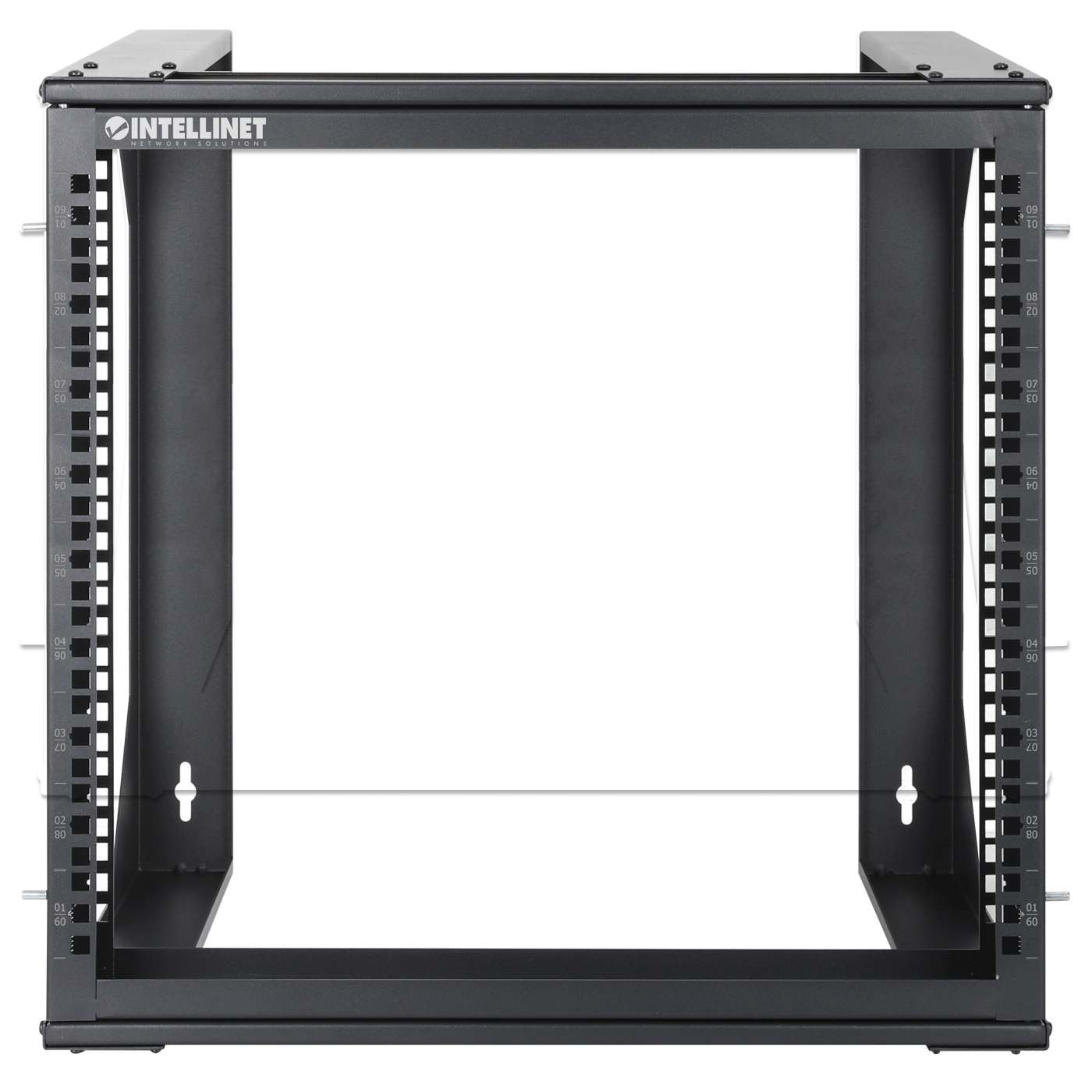 19" Wall Mount 2-Post Open Frame Network Rack, 9U Image 3
