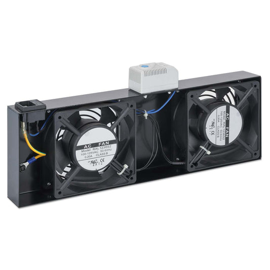 2-Fan Ventilation Unit with Thermostat for 19" Wallmount Cabinets Image 1