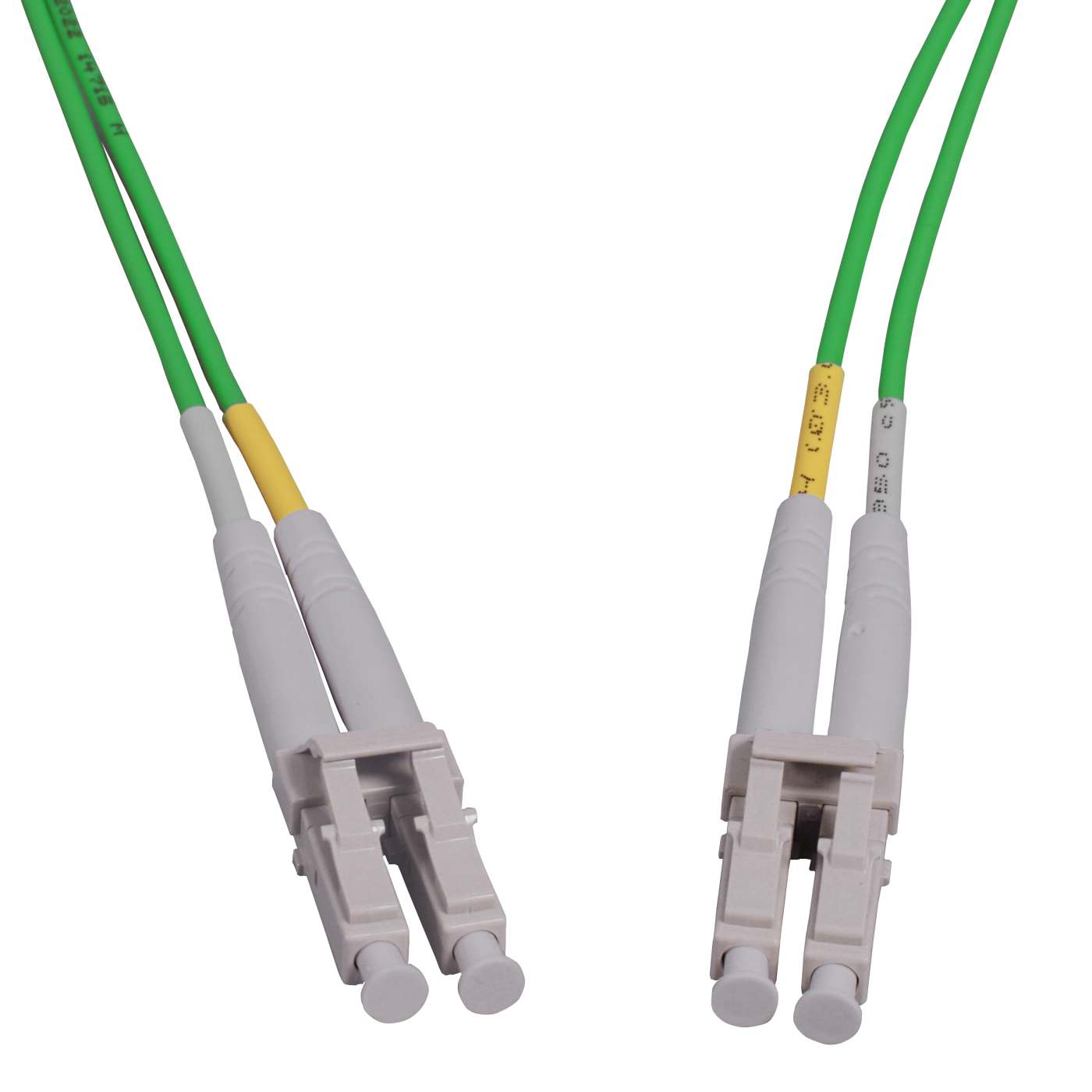 2 m LC to LC UPC Fiber Optic Patch Cable, 2.0 mm, Duplex, OFNR, OM5 Multimode, Lime Green Image 2