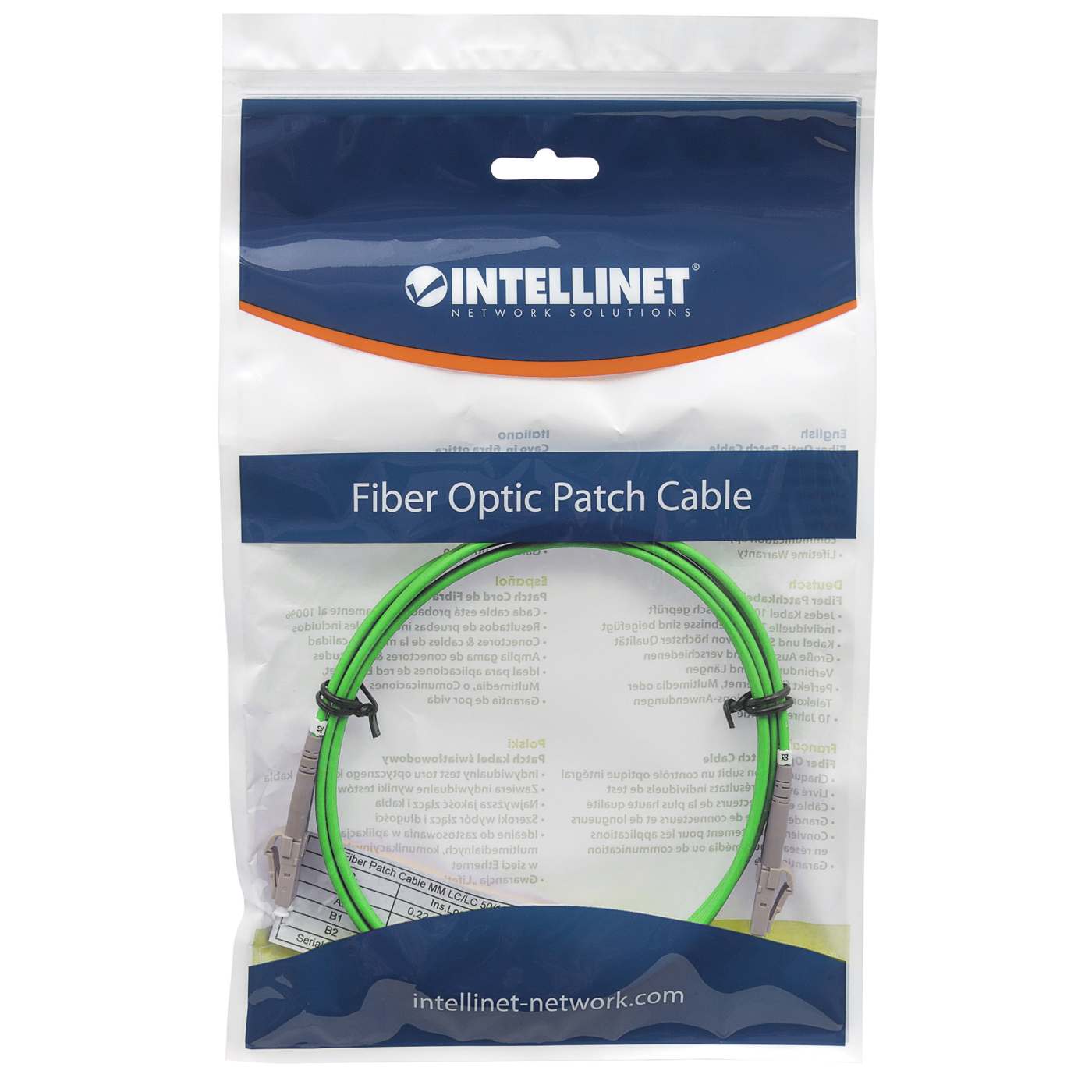 2 m LC to LC UPC Fiber Optic Patch Cable, 2.0 mm, Duplex, OFNR, OM5 Multimode, Lime Green Image 5