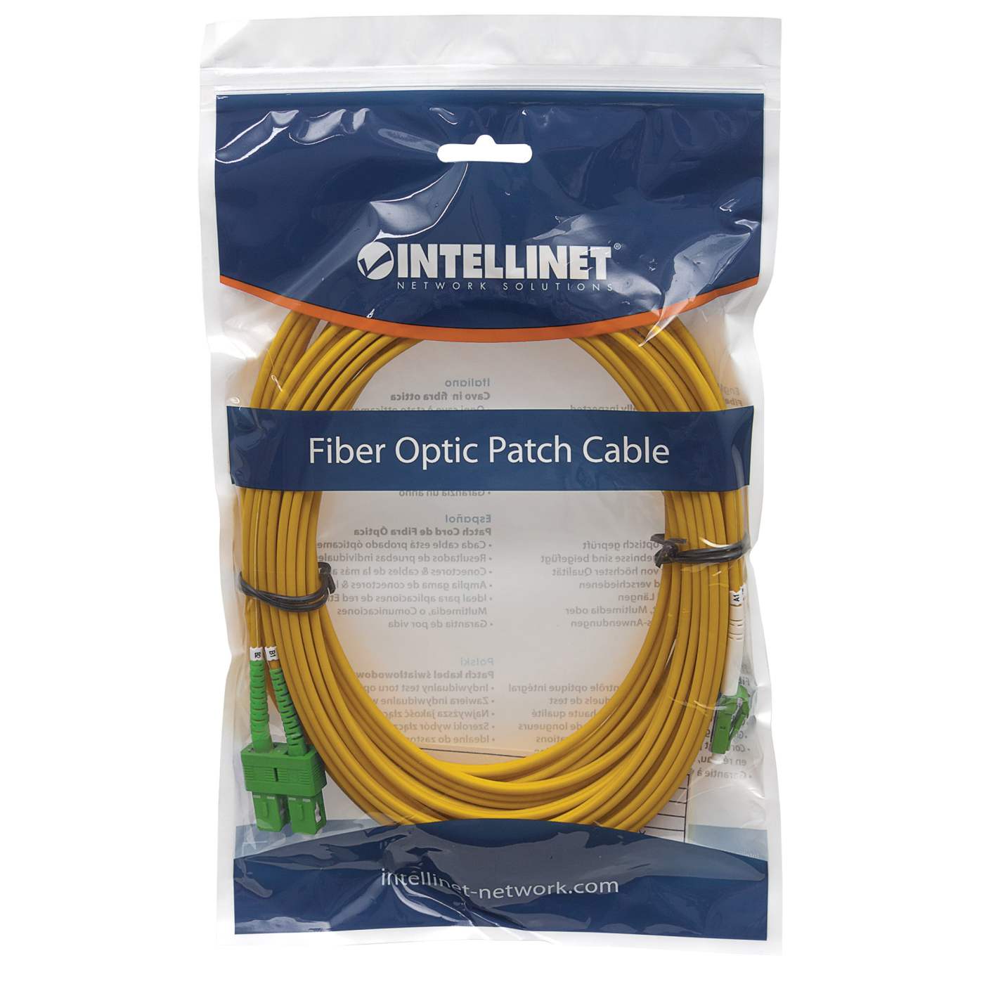 2 m LC to SC APC Fiber Optic Patch Cable, 2.0 mm, Duplex, OFNR, Singlemode BIF, Yellow Image 5