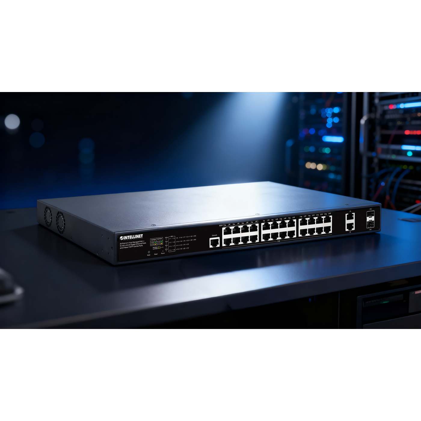 26-Port L2+ Fully Managed PoE++ Switch with 24 Gigabit Ethernet Ports and 2 Base-T/SFP Combo Ports Image 7