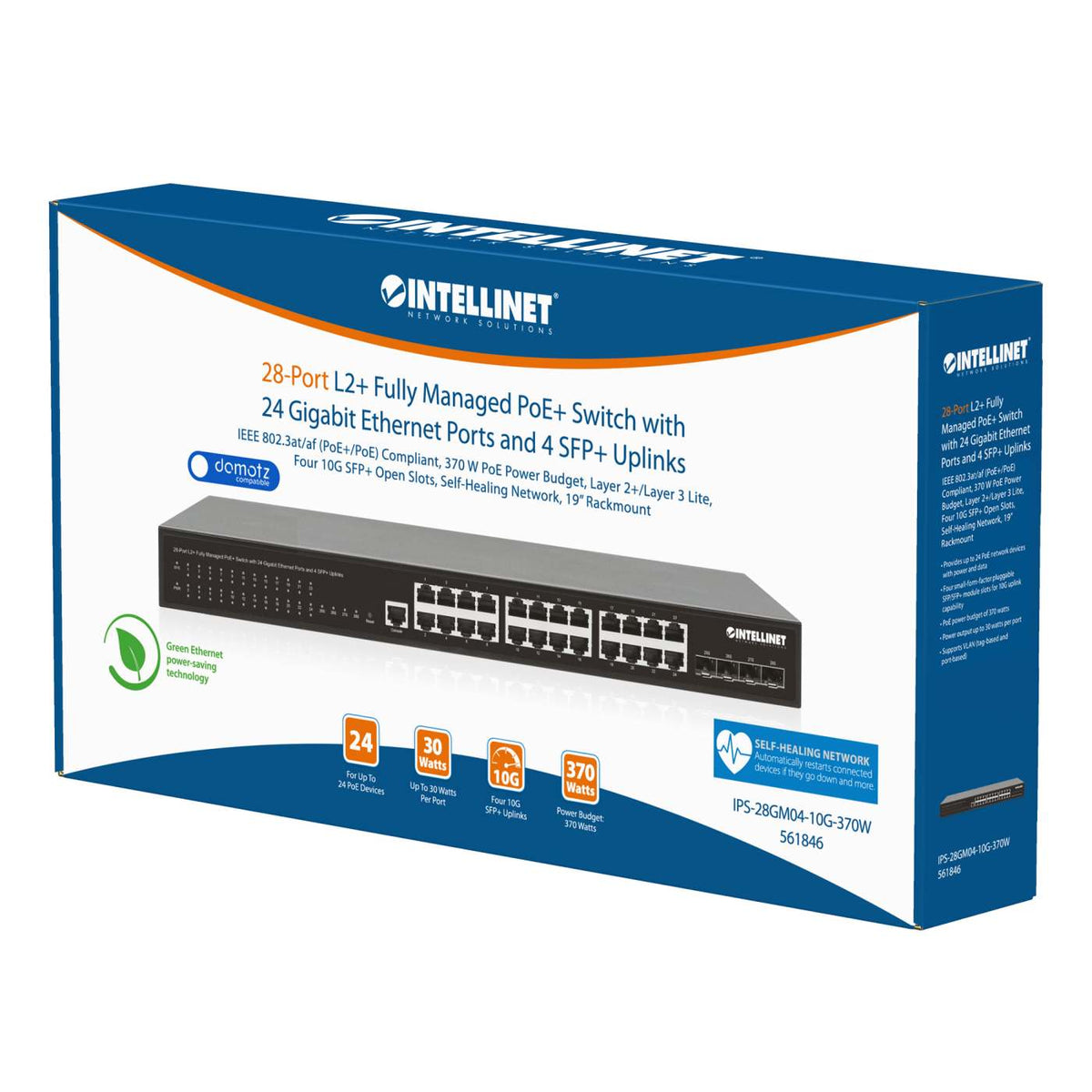 28-Port L2+ Fully Managed PoE+ Switch w/ 24 GbE Ports & 4 SFP+ Uplinks