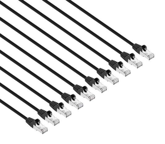 Cat8.1 U/FTP Slim Network Patch Cable, 7 ft., Black, 10-Pack