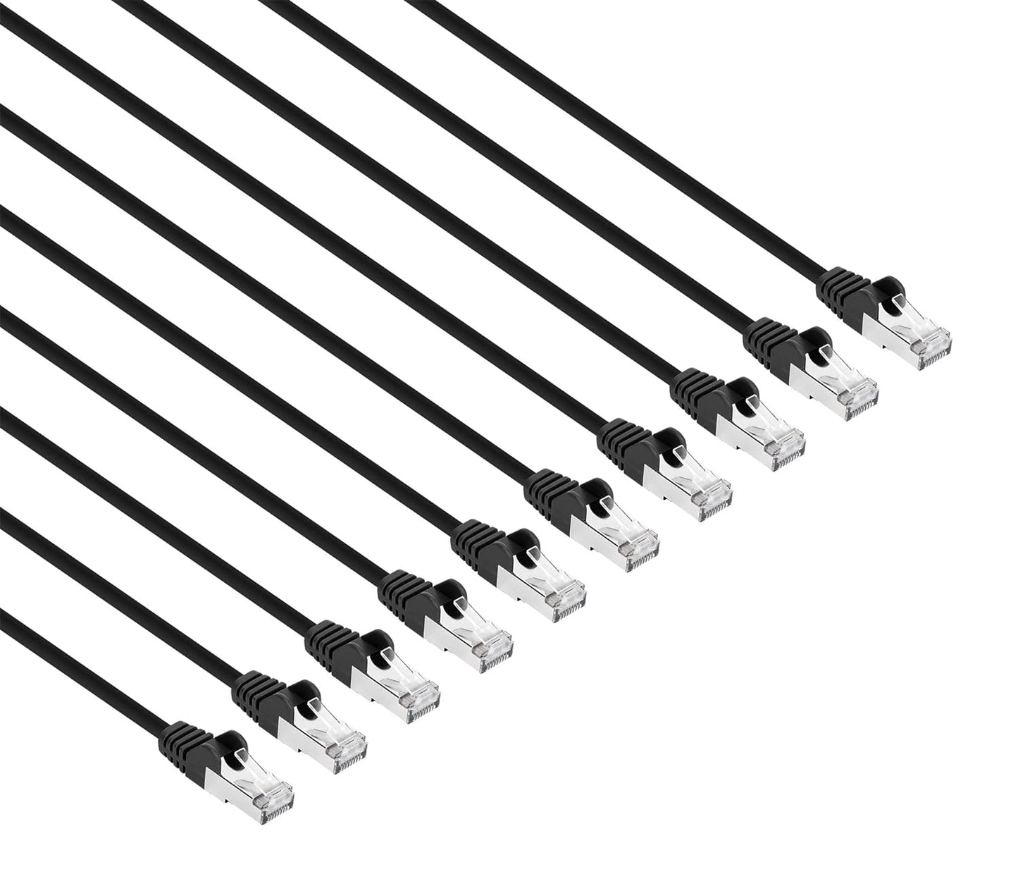 Cat8.1 U/FTP Slim Network Patch Cable, 7 ft., Black, 10-Pack