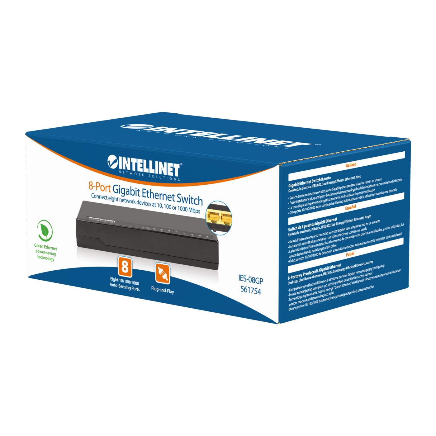 Intellinet 8-Port Gigabit Ethernet Switch (561754)