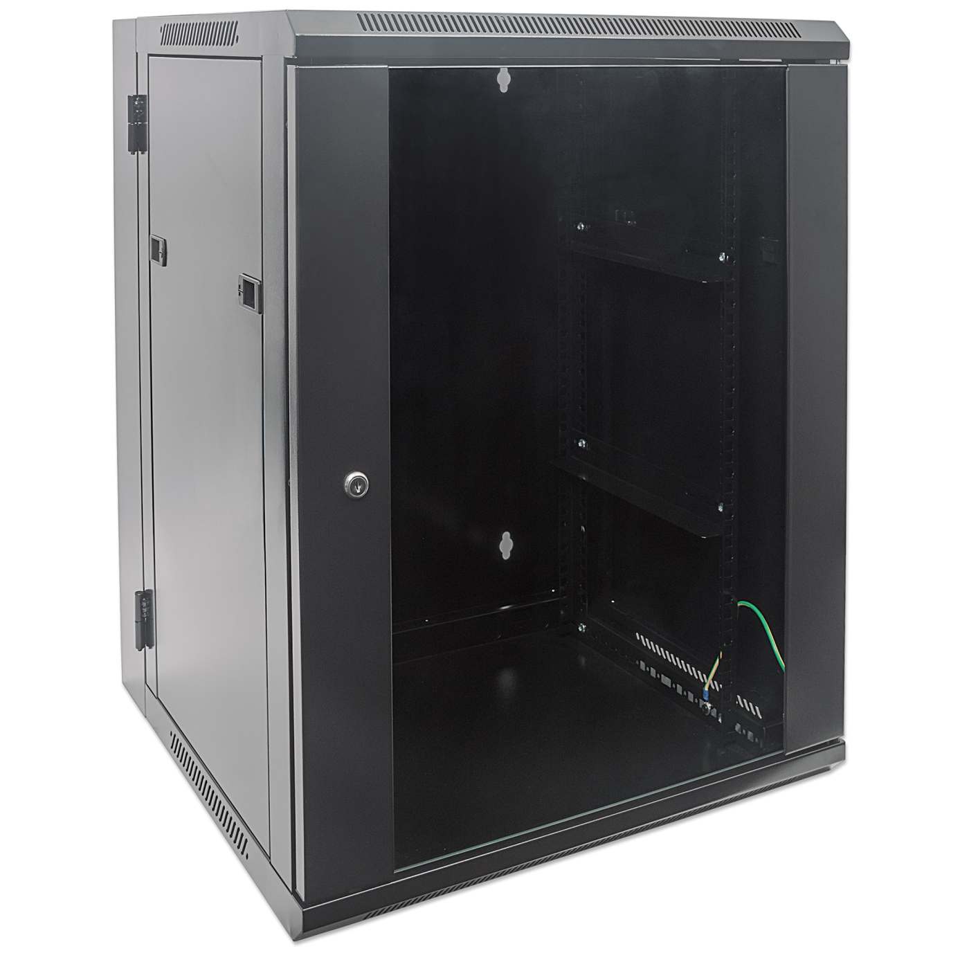 9U 19" Swing Out Wall Mount Network Cabinet, 550 mm (21.7 in.) Depth, Black Image 2