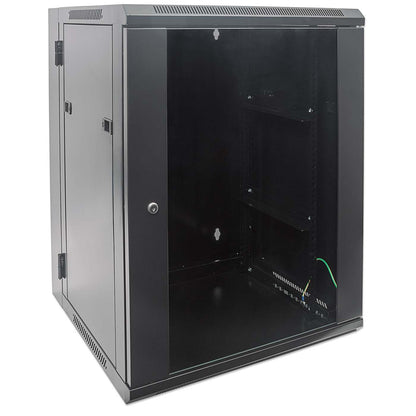 9U 19" Swing Out Wall Mount Network Cabinet, 550 mm (21.7 in.) Depth, Black Image 2