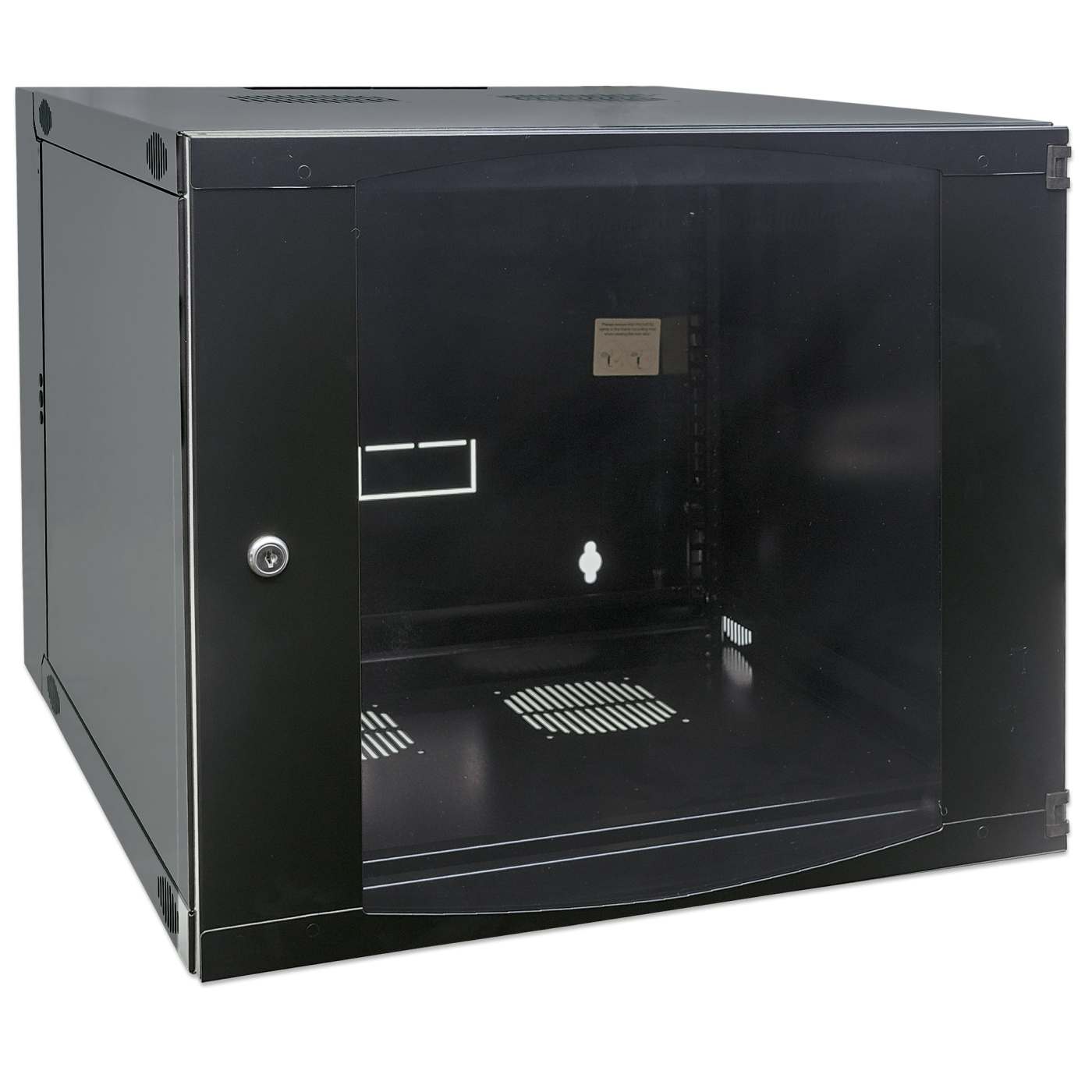 9U 19" Swing Out Wall Mount Network Cabinet, 600 mm (23.6 in.) Depth, Black Image 3